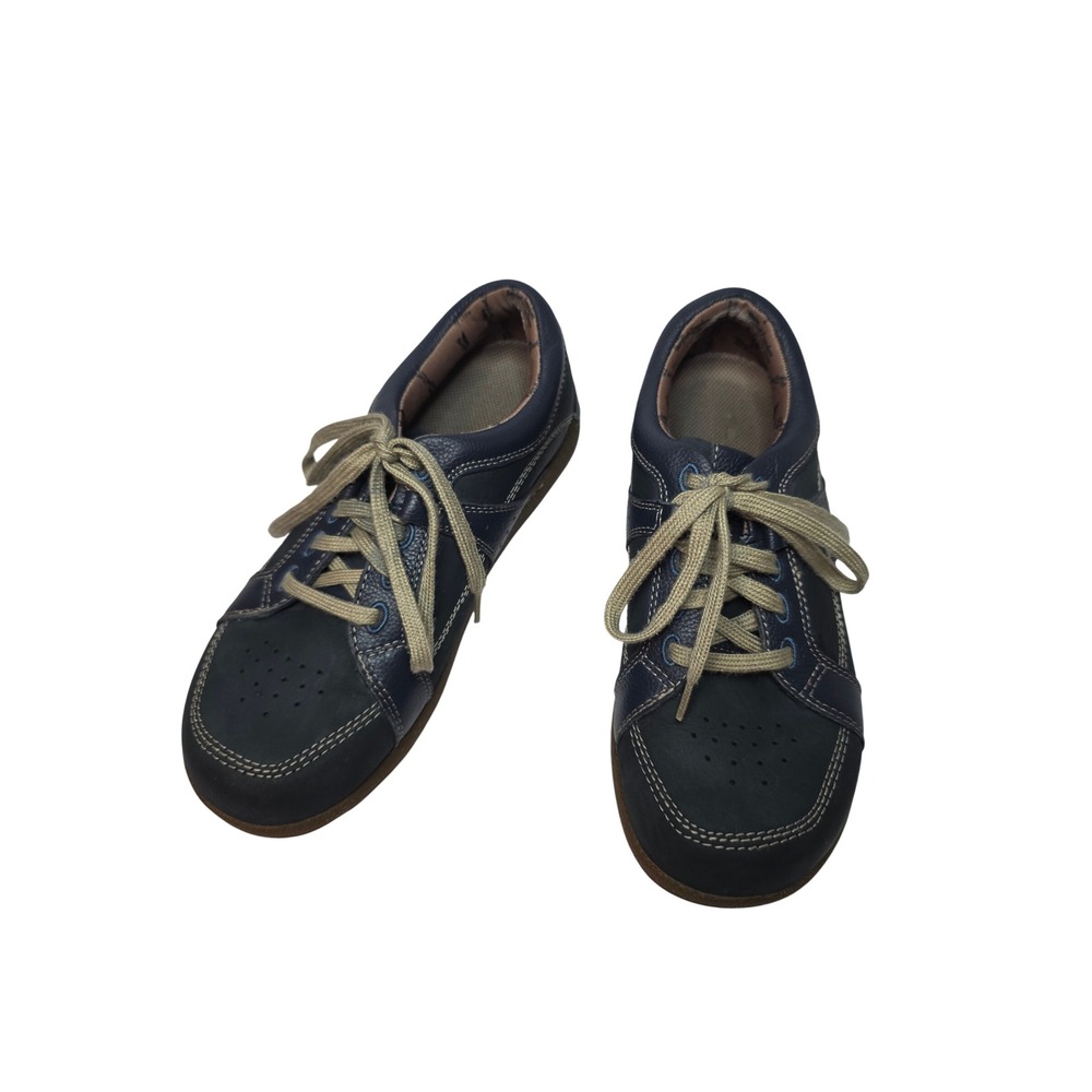 Barefoot Freedom by Drew Geneva Navy Leather Casual Sneakers Womens 6.5M P223